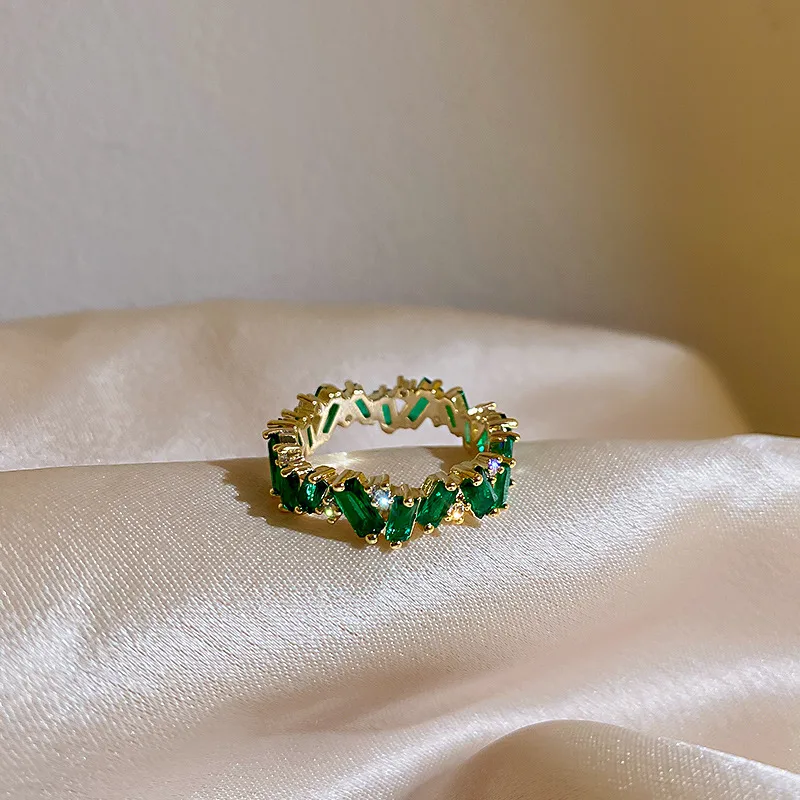 Elegant Emerald-Inspired Zircon Ring